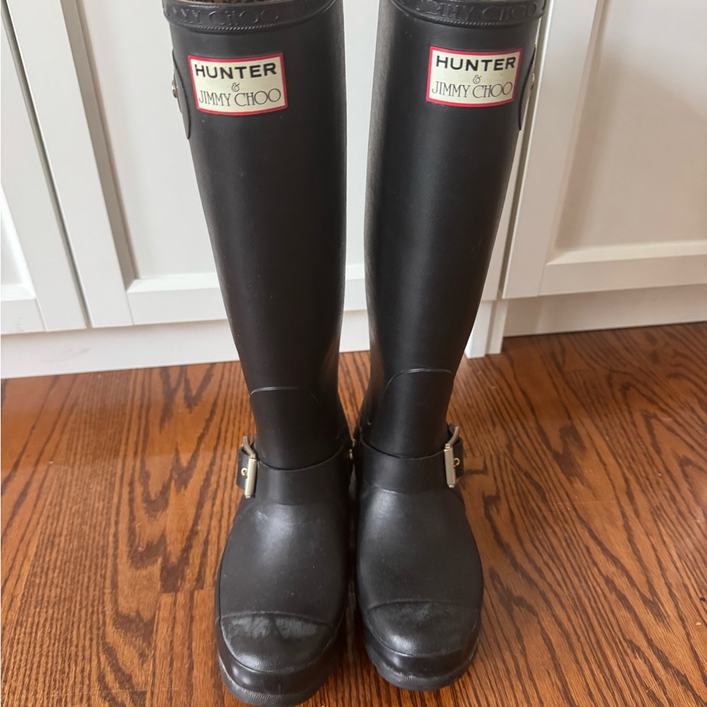 Hunter x Jimmy Choo Black Rain Boots